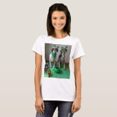 St. Patrick's Day Dogs Party Dames T-shirt (Voorkant volledig)