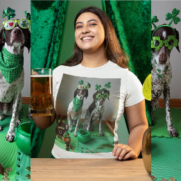 St. Patrick's Day Dogs Party Dames T-shirt