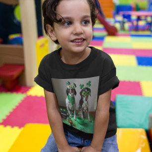 St. Patrick's Day Dogs Party Peuter Donker T-shirt