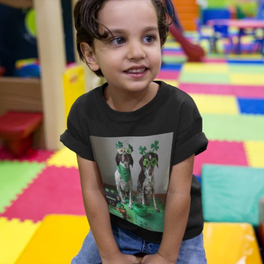 St. Patrick's Day Dogs Party Peuter Donker T-shirt