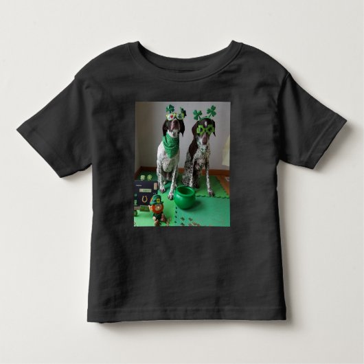 St. Patrick's Day Dogs Party Peuter Donker T-shirt (Voorkant)