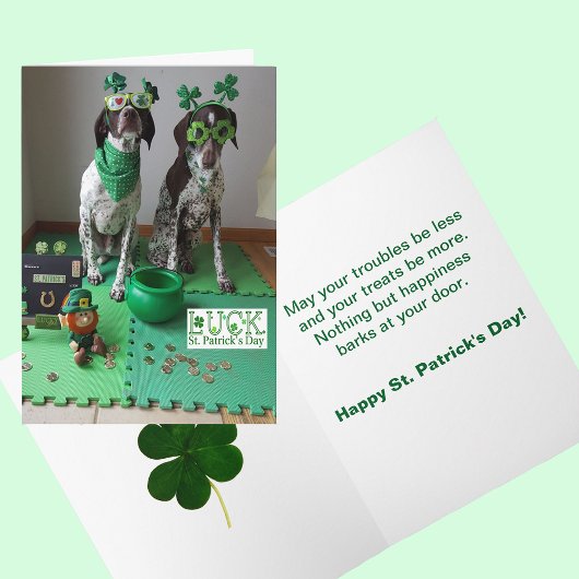 St. Patrick's Day Dogs Ready to Party Kaart