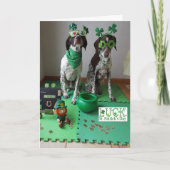 St. Patrick's Day Dogs Ready to Party Kaart (Voorkant)