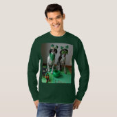 St. Patrick's Day Dogs Ready to Party Long Meve T-shirt (Voorkant volledig)