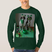 St. Patrick's Day Dogs Ready to Party Long Meve T-shirt (Voorkant)