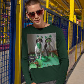 St. Patrick's Day Dogs Ready to Party Long Meve T-shirt
