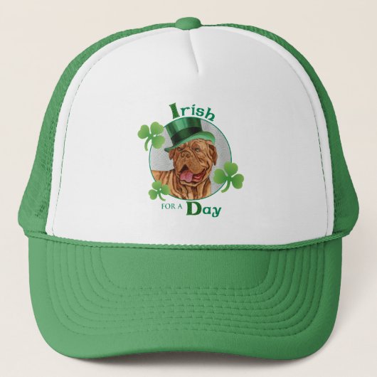 St. Patrick's Day Dogue de Bordeaux Trucker Pet (Voorkant)
