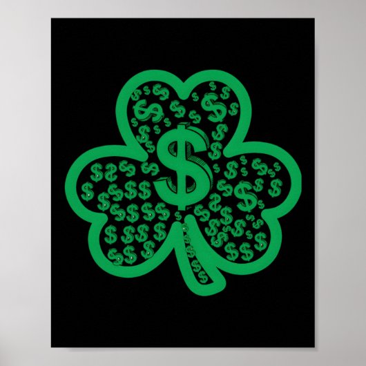 St. Patrick's Day Dollar Sign Sticker Poster (Voorkant)