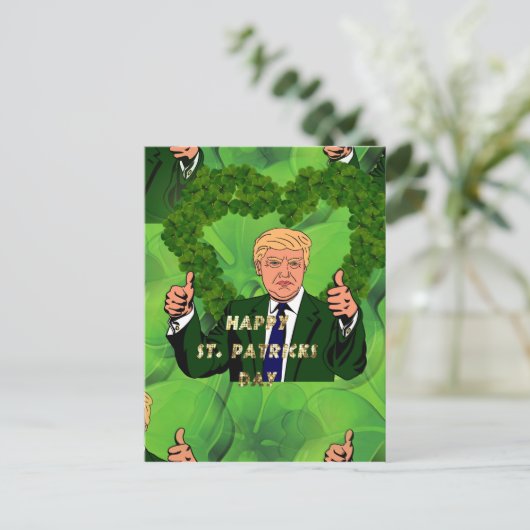 st patricks day donald trump briefkaart (Staand voorkant)