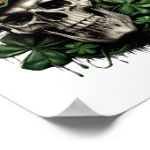 St Patricks Day Donkere Ierse Schedel Met Shamrock Poster (Hoek)