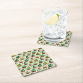 St. Patrick's Day Donuts & Coffee Watercolor Kartonnen Onderzetters (Insitu)