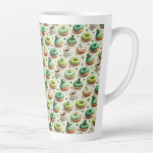 St. Patrick's Day Donuts & Coffee Watercolor Latte Mok