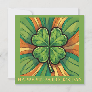 St. Patrick's Day door AI gegenendeerde vierbladig Feestdagenkaart