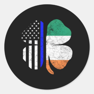 St Patricks Day door de Ierse Amerikaanse vlaggepo Ronde Sticker
