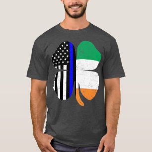 St Patricks Day door de Ierse Amerikaanse vlaggepo T-shirt