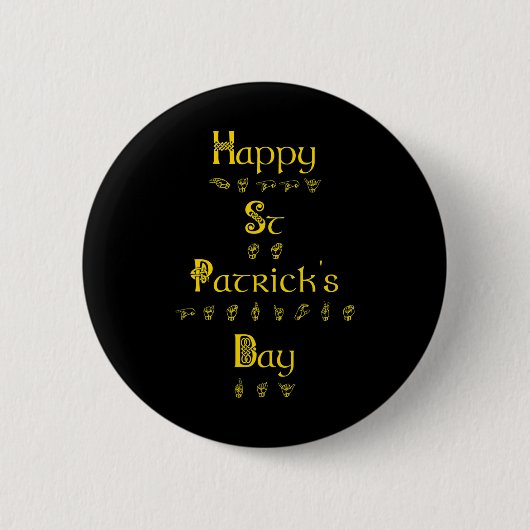 St Patricks Day Dove Pride Gebarentaal Asl Aware Ronde Button 5,7 Cm (Voorkant)