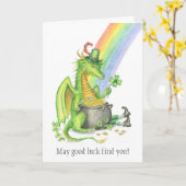 St. Patrick's Day Dragon kaart (Gele Bloem)