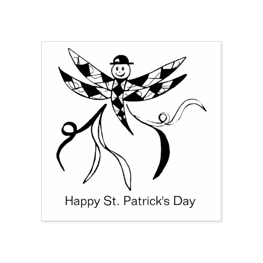 St Patrick's Day Dragonfly rubberen stempel (Afrduk)