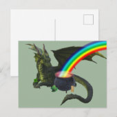 St. Patrick's Day Drakenpot met Goud Briefkaart (Voorkant / Achterkant)