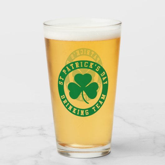 St Patrick's Day Drank Team Glas (Voorkant gevuld)