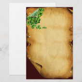 ST. PATRICK'S DAY /Drieblad op bruin perkament Briefpapier (Voorkant / Achterkant)