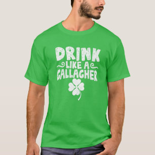 St. Patrick's Day Drink Gallagher Irish Shamroc T-shirt