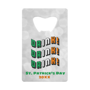 St. Patrick's Day Drink Irish Funny Cute Creditkaart Flessenopener