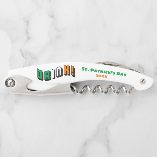 St. Patrick's Day Drink Irish Funny Cute Kurkentrekker (Voorkant)