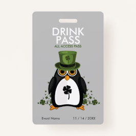St. Patrick's Day Drink Pass Badge