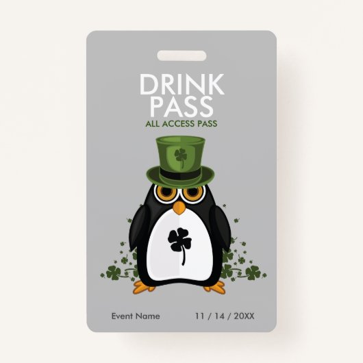 St. Patrick's Day Drink Pass Badge (Voorkant)