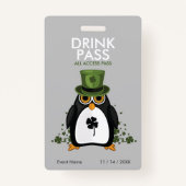 St. Patrick's Day Drink Pass Badge (Achterkant)
