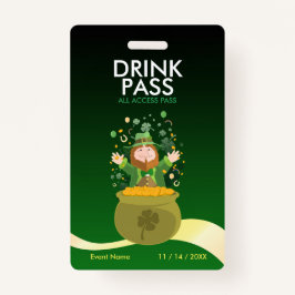 St. Patrick's Day Drink Pass Badge