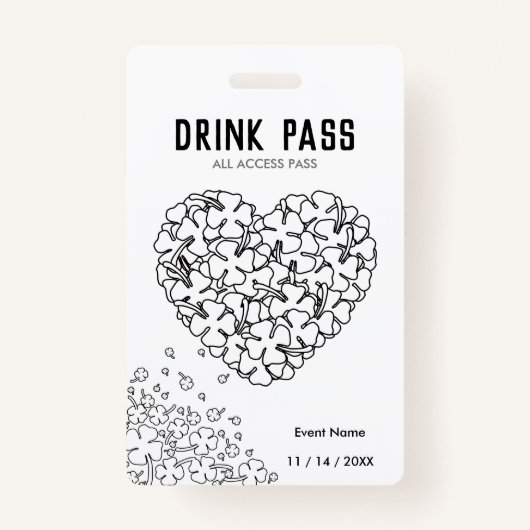 St. Patrick's Day Drink Pass Badge (Voorkant)