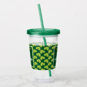 St. Patrick's Day Drink Team Clover Pattern Acryl Drinkbeker (Links)