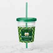 St. Patrick's Day Drink Team Clover Pattern Acryl Drinkbeker (Voorkant)