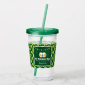 St. Patrick's Day Drink Team Clover Pattern Acryl Drinkbeker (Achterkant)