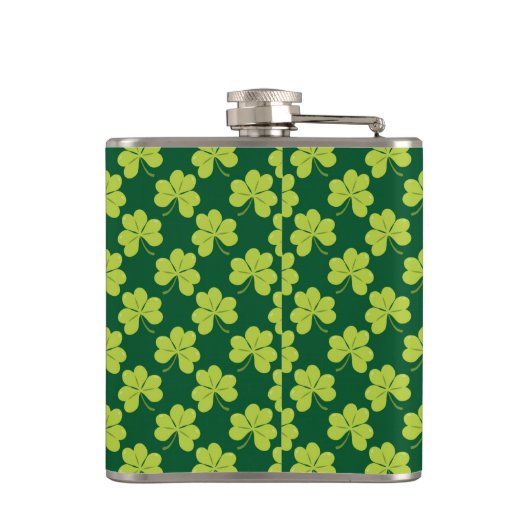 St. Patrick's Day Drink Team Clover Pattern Heupfles (Achterkant)