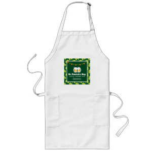 St. Patrick's Day Drink Team Clover Pattern Lang Schort