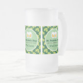 St. Patrick's Day Drink Team Clover Pattern Matglas Bierpul (Voorkant rechts)