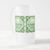 St. Patrick's Day Drink Team Clover Pattern Matglas Bierpul (Voorkant links)