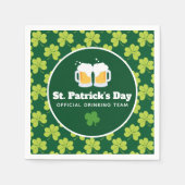 St. Patrick's Day Drink Team Clover Pattern Servet (Voorkant)