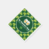 St. Patrick's Day Drink Team Clover Pattern Servet (Hoek)