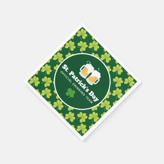 St. Patrick's Day Drink Team Clover Pattern Servet (Hoek)