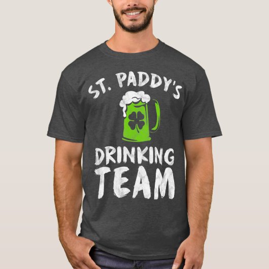St Patricks Day Drink Team Mannen Groep Squad T-shirt (Voorkant)