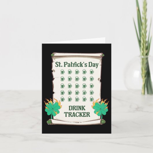 St Patricks Day Drink Tracker Mannen Vrouwen Grapp Kaart (Voorkant)