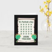 St Patricks Day Drink Tracker Mannen Vrouwen Grapp Kaart (Gele Bloem)