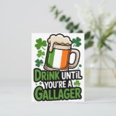 St. Patrick's Day Drinkhumor Kaart (Staand voorkant)