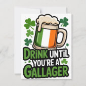 St. Patrick's Day Drinkhumor Kaart (Voorkant)