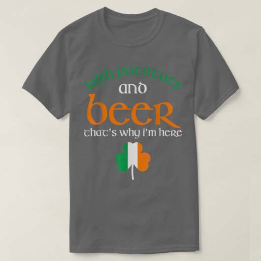 St Patricks Day Drinking Beer Funny Irish Potatoes T-shirt (Design voorkant)
