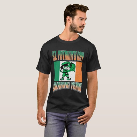 ST Patrick's Day Drinking Team  Leprechaun Irish M T-shirt (Voorkant volledig)